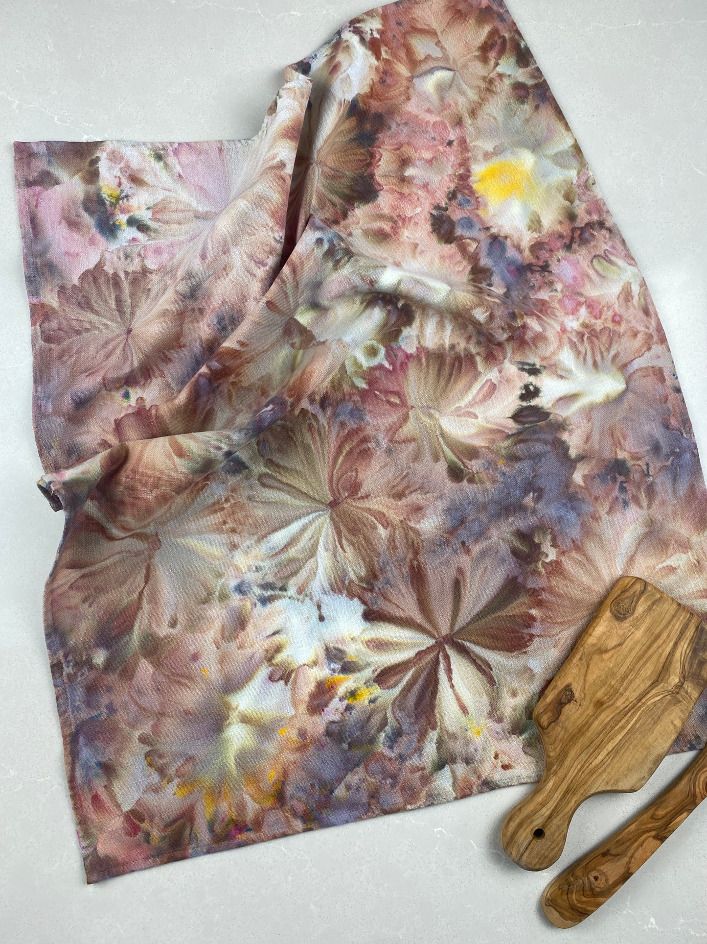 Ice-dyed Tea Towel: 100% Linen