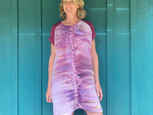 The REMY Raglan top - hacked into a dress.